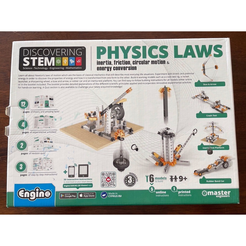 STEM Kit Kids Learning Physics Laws Model Set By Engino Master Engineers Toy New